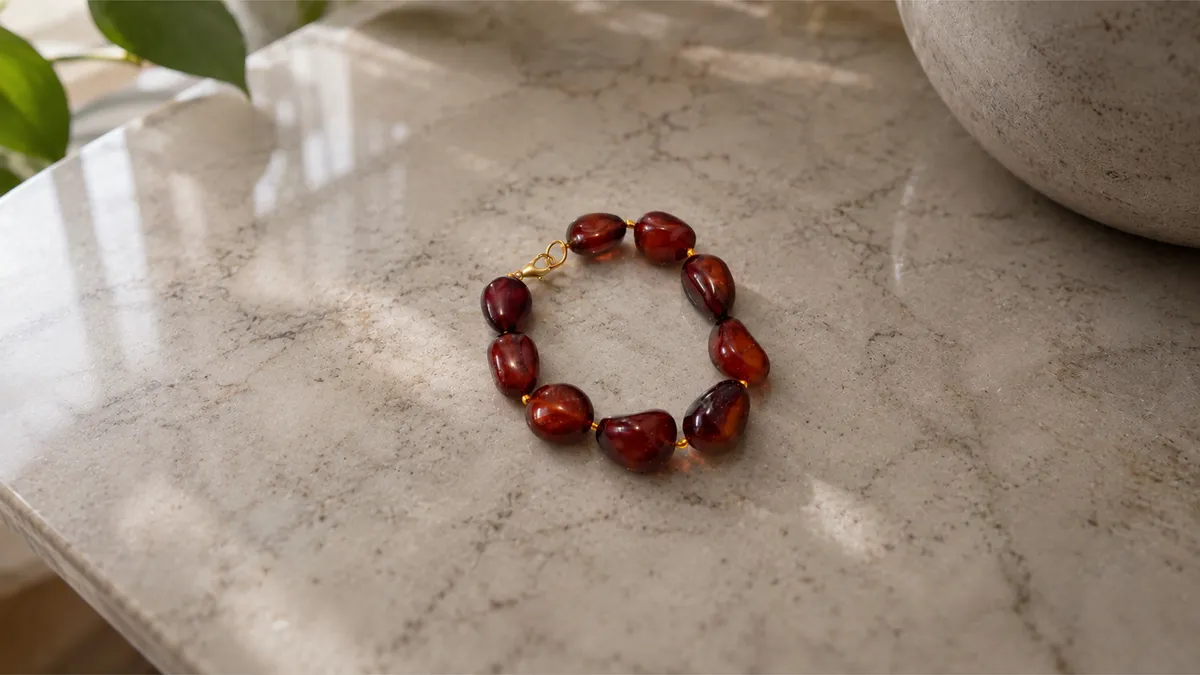 Red Agate Stone Bracelet thumbnail 3