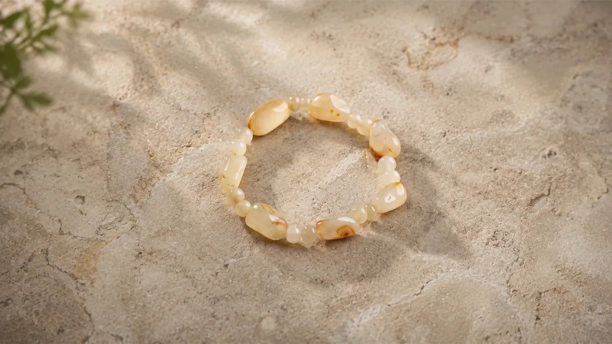 Rose Quartz Stone Bracelet thumbnail 2