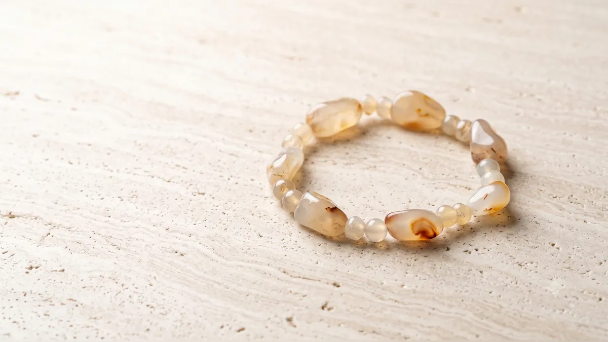 Rose Quartz Stone Bracelet thumbnail 6