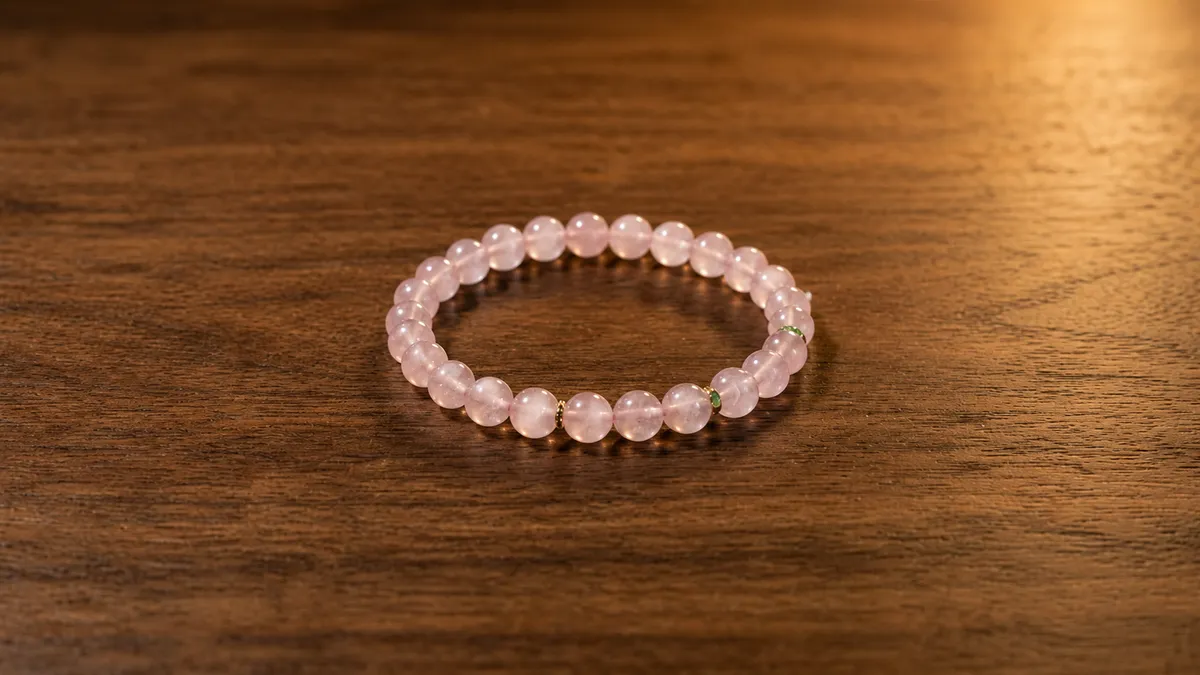 Rose Quartz Stone Bracelet thumbnail 2