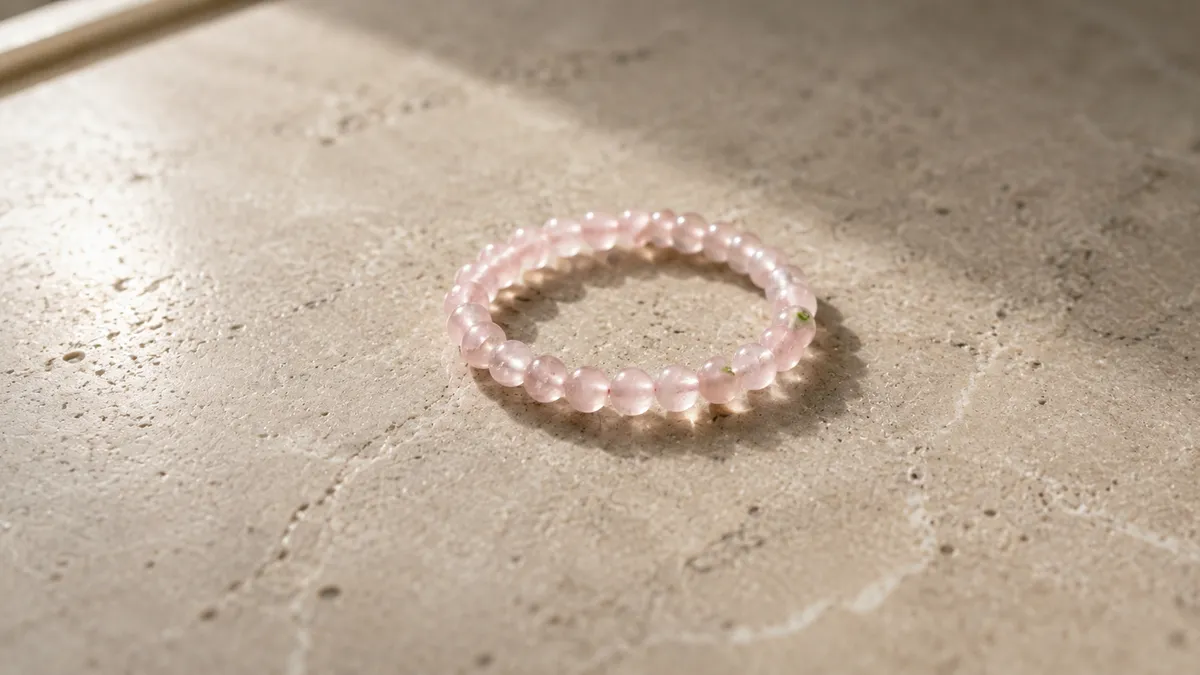 Rose Quartz Stone Bracelet thumbnail 4