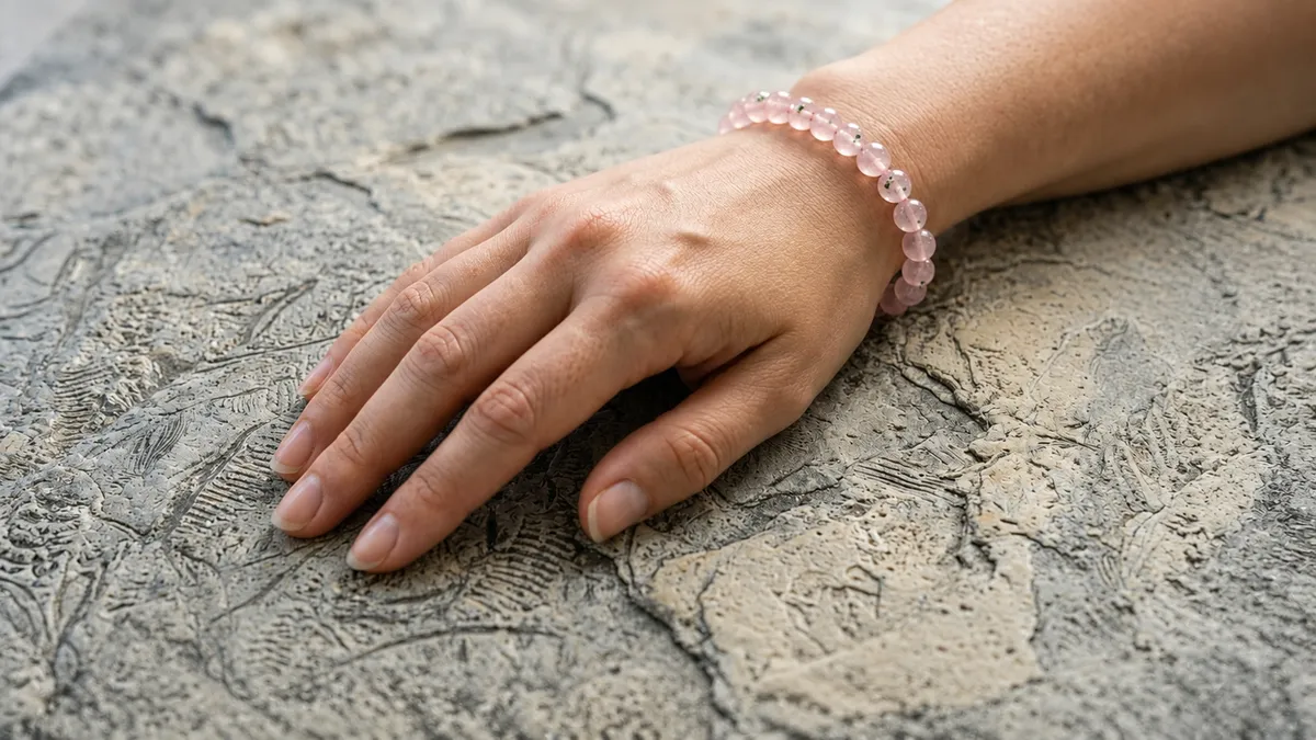 Rose Quartz Stone Bracelet thumbnail 5
