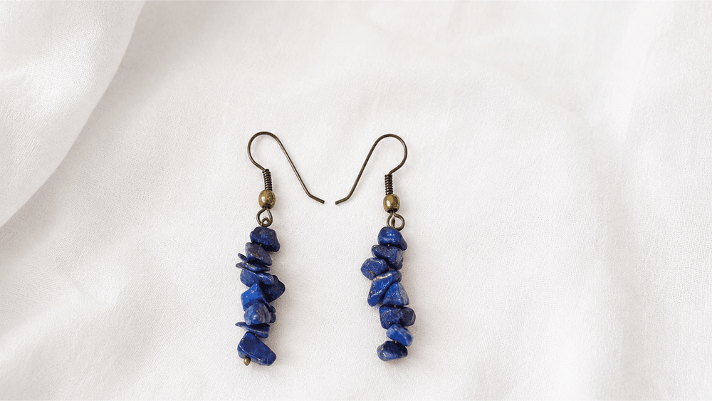 Azure Lapis Chipped Earrings thumbnail 2