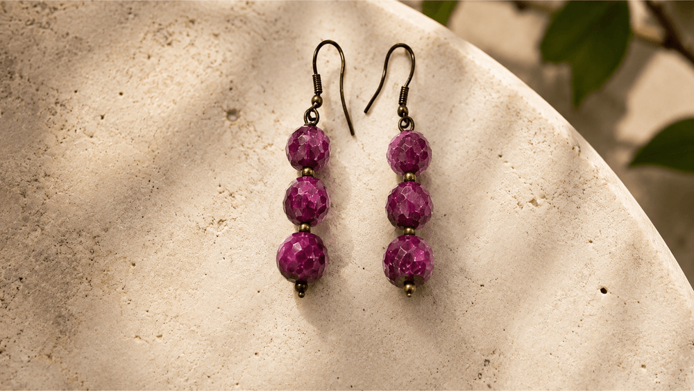 Crimson Ruby Statement Earrings