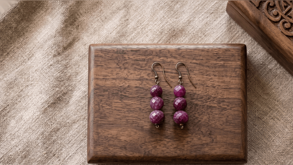 Crimson Ruby Statement Earrings thumbnail 2