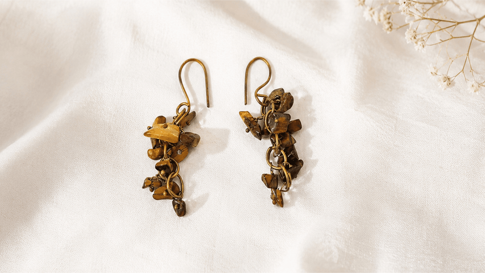 Earthy Chip Stone Earrings