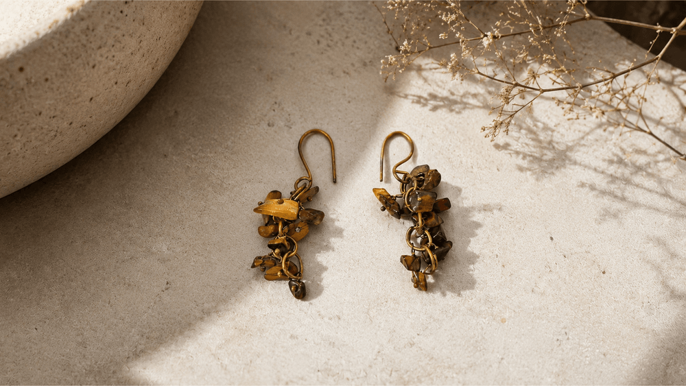 Earthy Chip Stone Earrings thumbnail 4