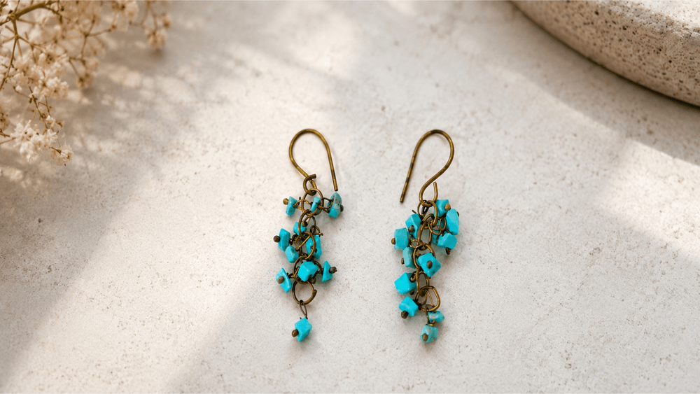 Faceted Chip Stone Earrings