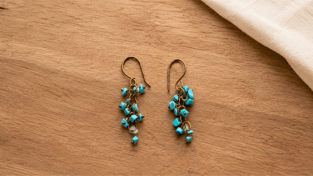 Faceted Chip Stone Earrings thumbnail 2