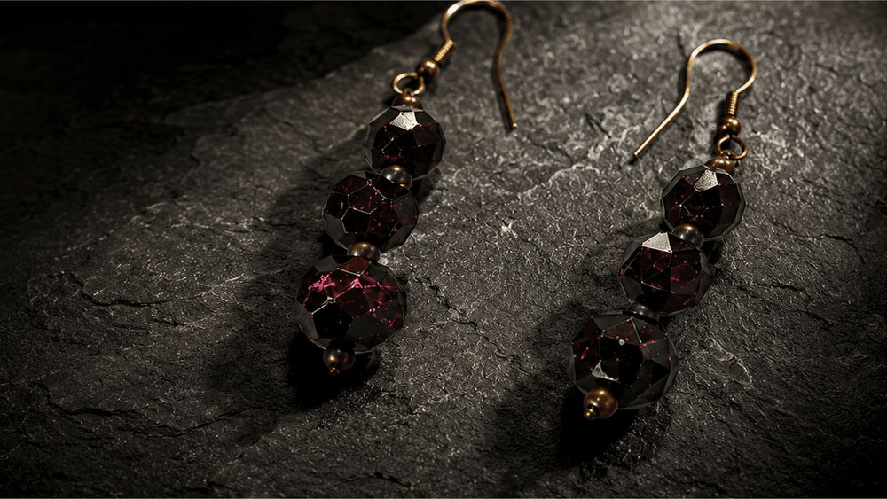Faceted Earth Stone Earrings