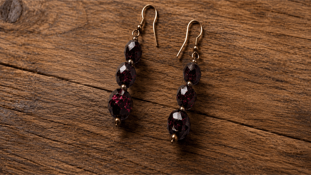 Faceted Earth Stone Earrings thumbnail 2