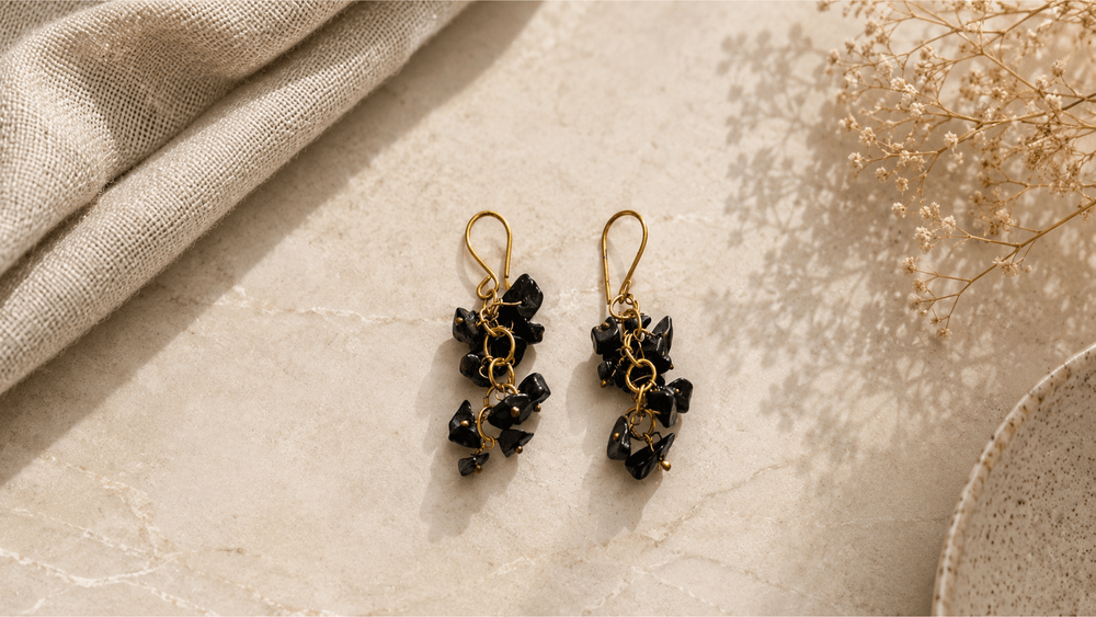Raw Obsidian Stud Earrings
