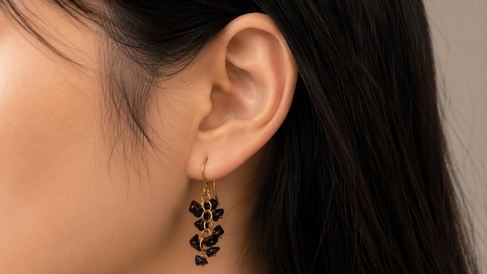 Raw Obsidian Stud Earrings thumbnail 2