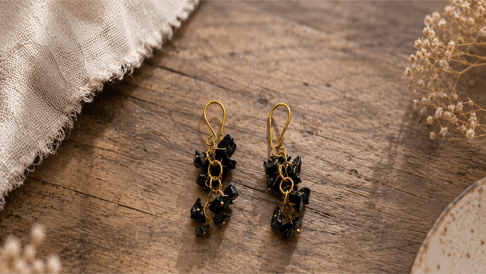 Raw Obsidian Stud Earrings thumbnail 3