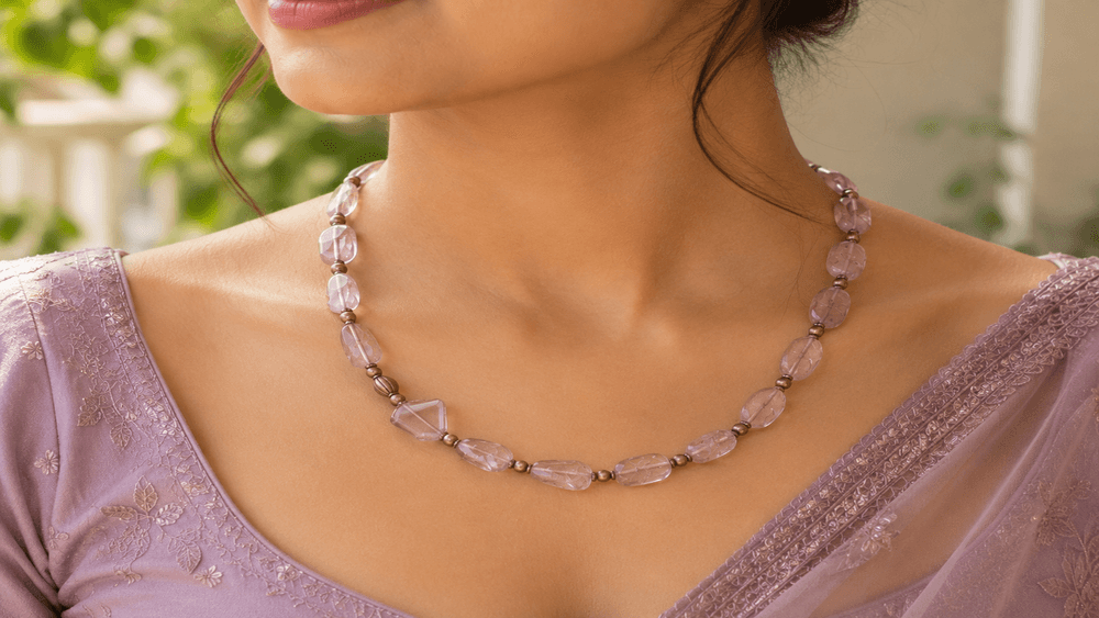 Clear Crystal Aura Necklace thumbnail 5