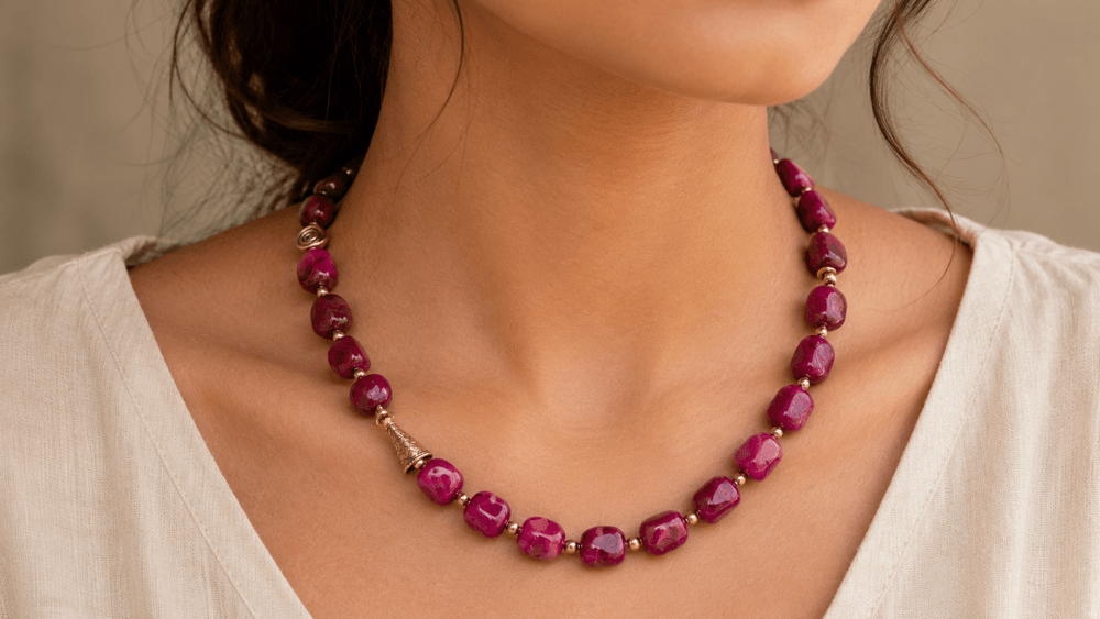 Deep Maroon Harmony Necklace thumbnail 2
