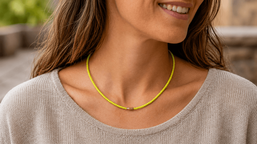 Golden Sunburst Bead Necklace thumbnail 5