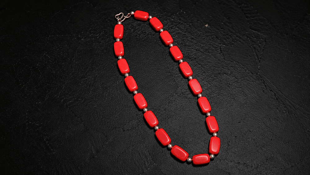 Vivid Red Coral Passion Necklace