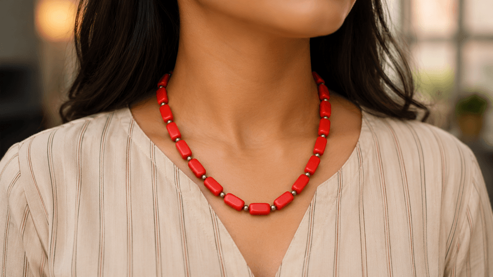 Vivid Red Coral Passion Necklace thumbnail 4